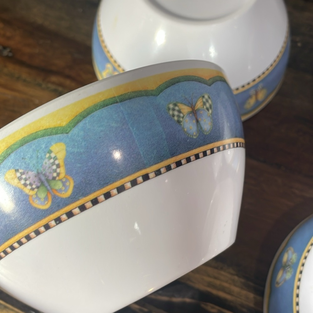 Evolution Sakura melamine set of 6 bowls butterflies pattern - Picture 9 of 17